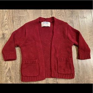 Old Navy Toddler Maroon Cardigan Sweater 12-18M